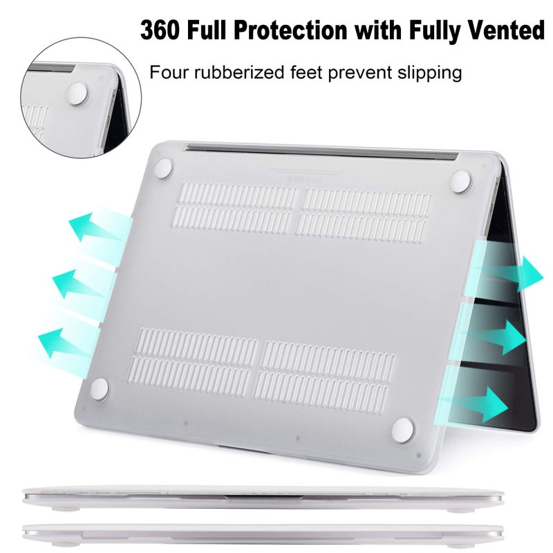 B BELK Compatible with MacBook Air 13 inch Case MacBook Air M1 Case 2021 2020 2019 2018 A2337 A2179 A1932 Touch ID  Plastic Laptop Hard Shell + 2 Keyboard Covers + Screen Protector  Clear - Image 5
